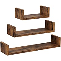VASAGLE Estante de Pared- Juego de 3- Estante Flotante- Soporte de Pared Estable- Estilo Industrial- Decoración- para…